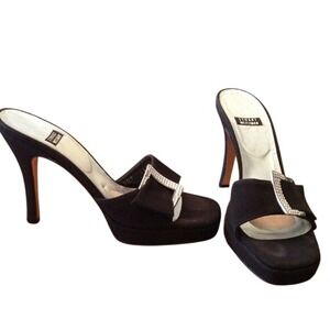 Stuart Weitzman Women's Black Slip on Heels Size 6